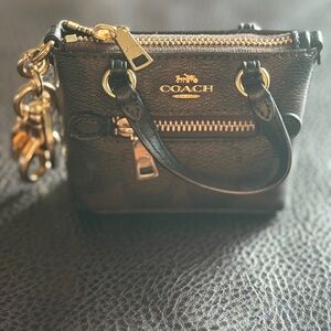 Coach Mini Bag CC895 Keychain with Gold Accents NWOT
